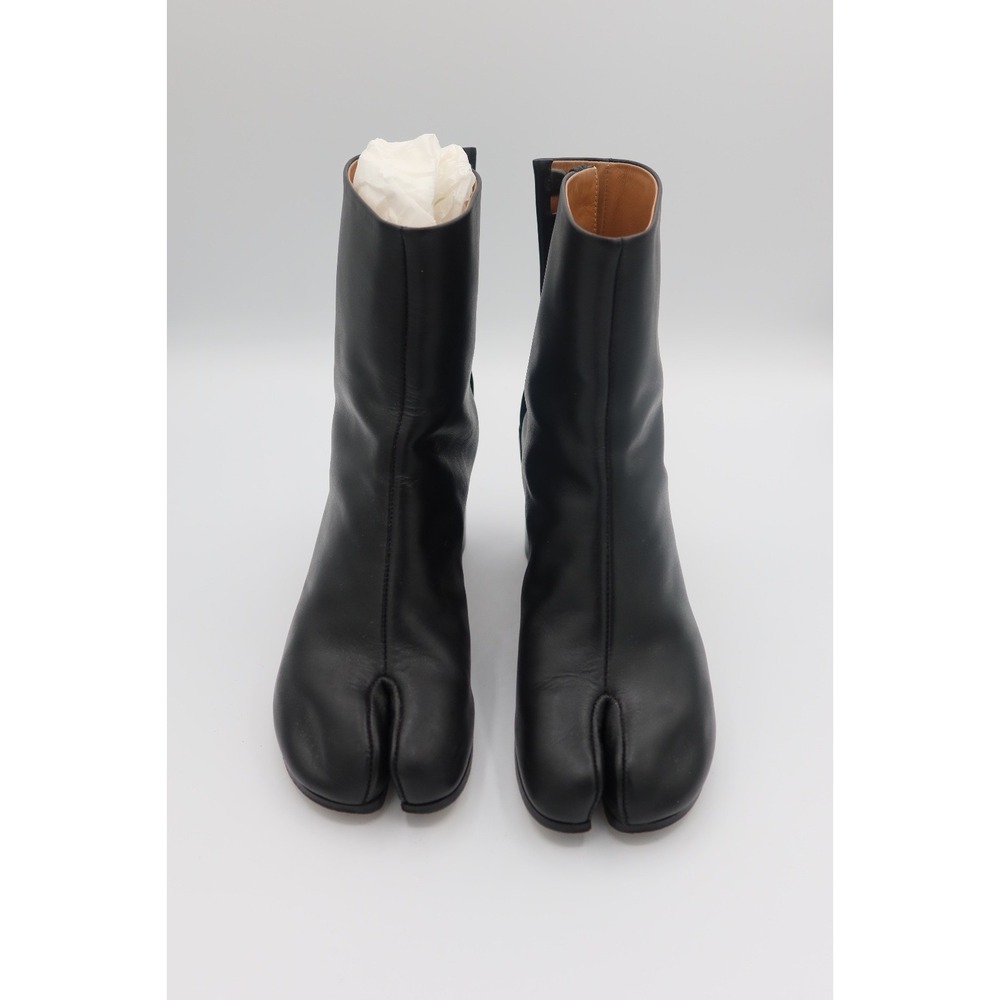 Maison Margiela Tabi Boots Womens EU 38 Black Leather Split Toe made in Italy